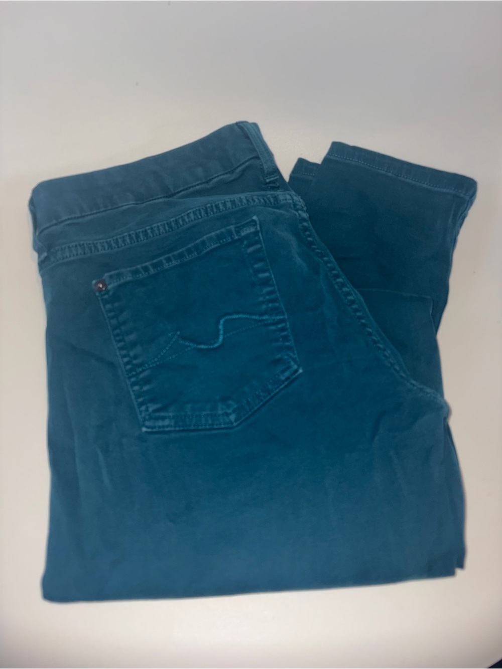 7 For All Mankind Gwenevere super skinny denim jeans in a distinct teal